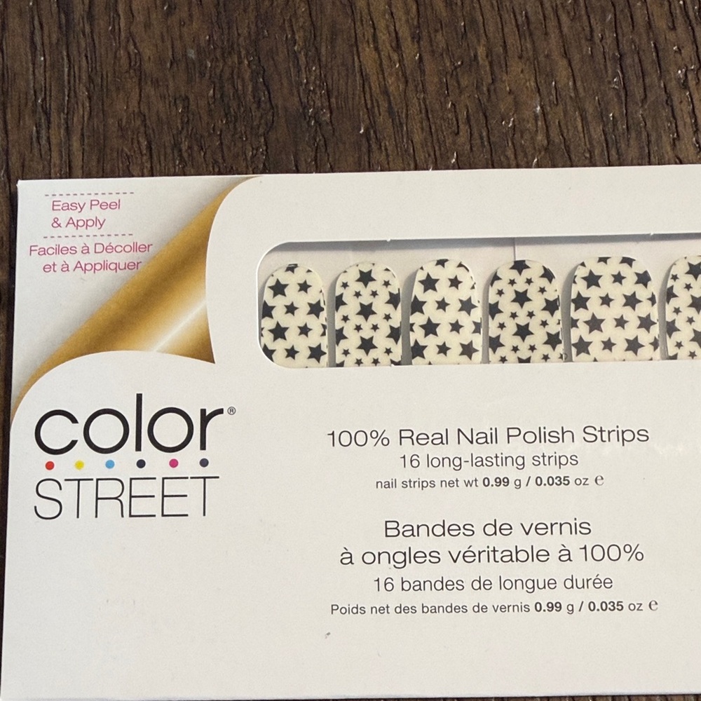 Color Street Black Star Nail Strips on Clear background - Picture 2 of 4